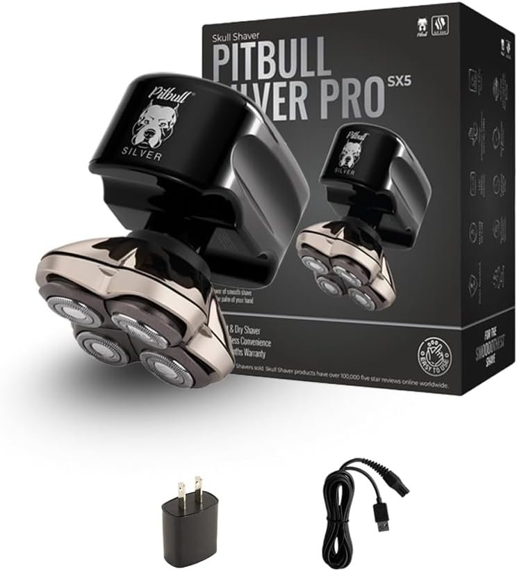 Skull Shaver Pitbull Silver Pro SX5 ηλεκτρική ξυριστική μηχανή