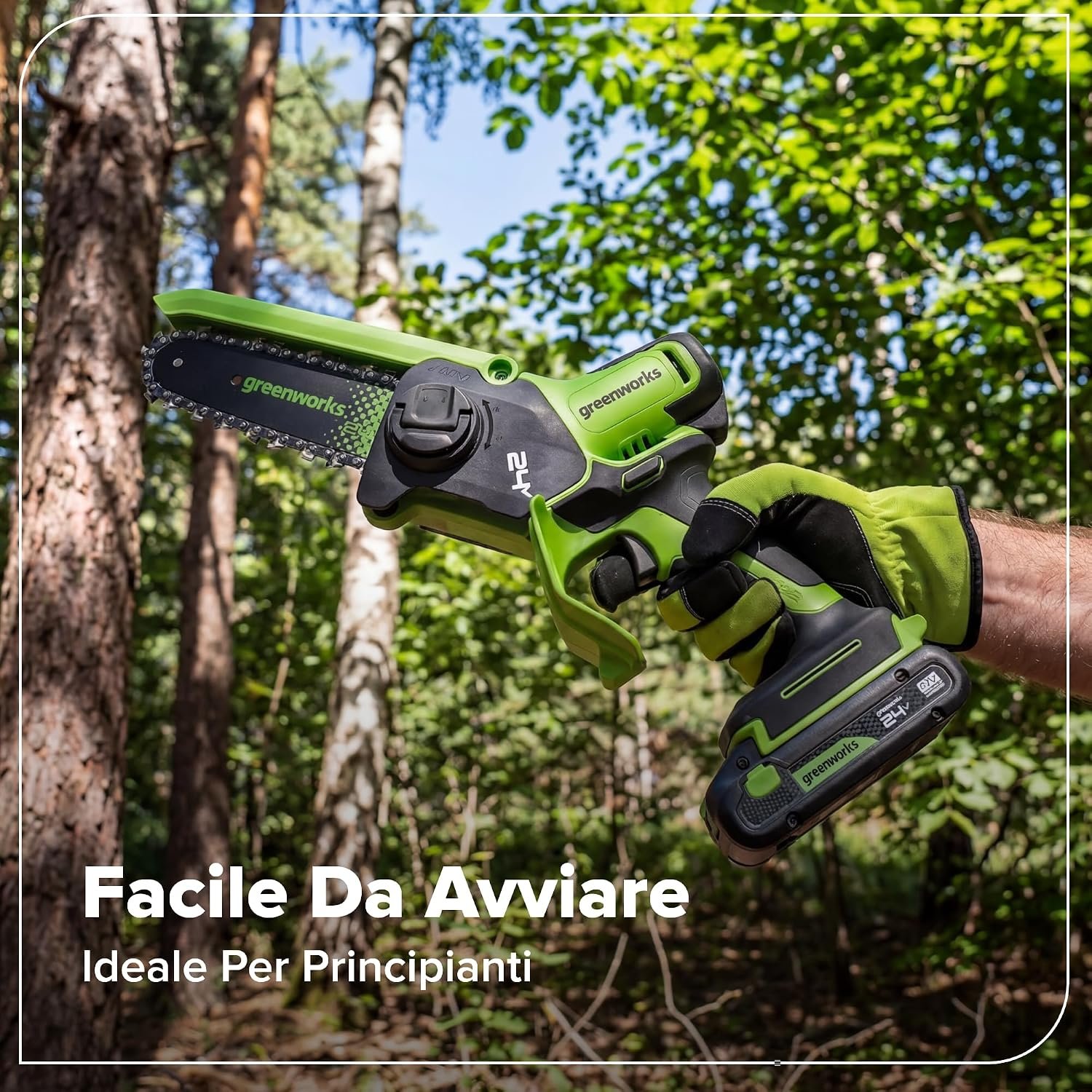 Avviamento semplice della motosega Greenworks
