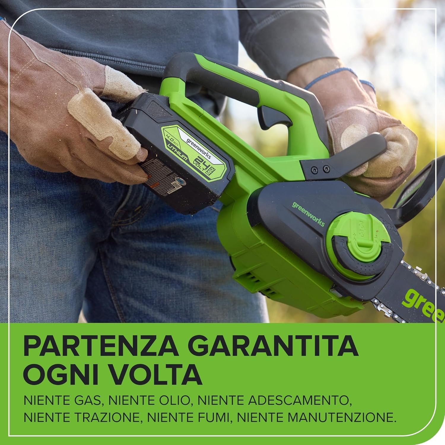 Greenworks GD24CS30 motosega a batteria 24V - immagine 3